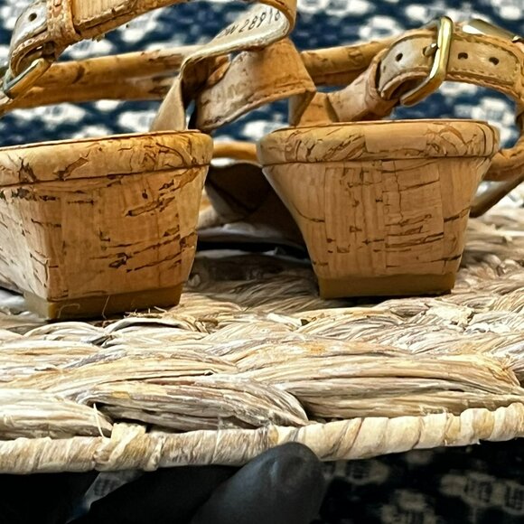 Stuart Weitzman Rolldown Natural Cork Sandals Size 8.5N‎ - Picture 6 of 10